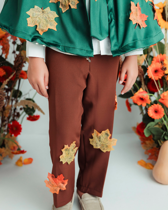Complete Autumn King Costume, 3 Pieces, With Leaves