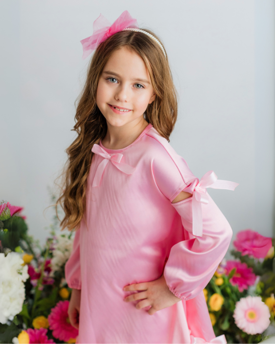Pink Dress with Lights and Bows
