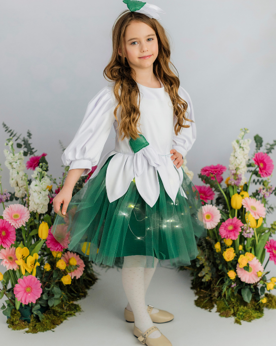 Snowdrop Dress with Lights, Spring Play / Lily of the Valley