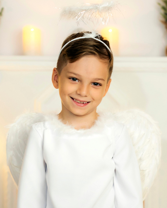 Boy Angel Set, Wings + Angel Aura for Kids, Christmas Celebration
