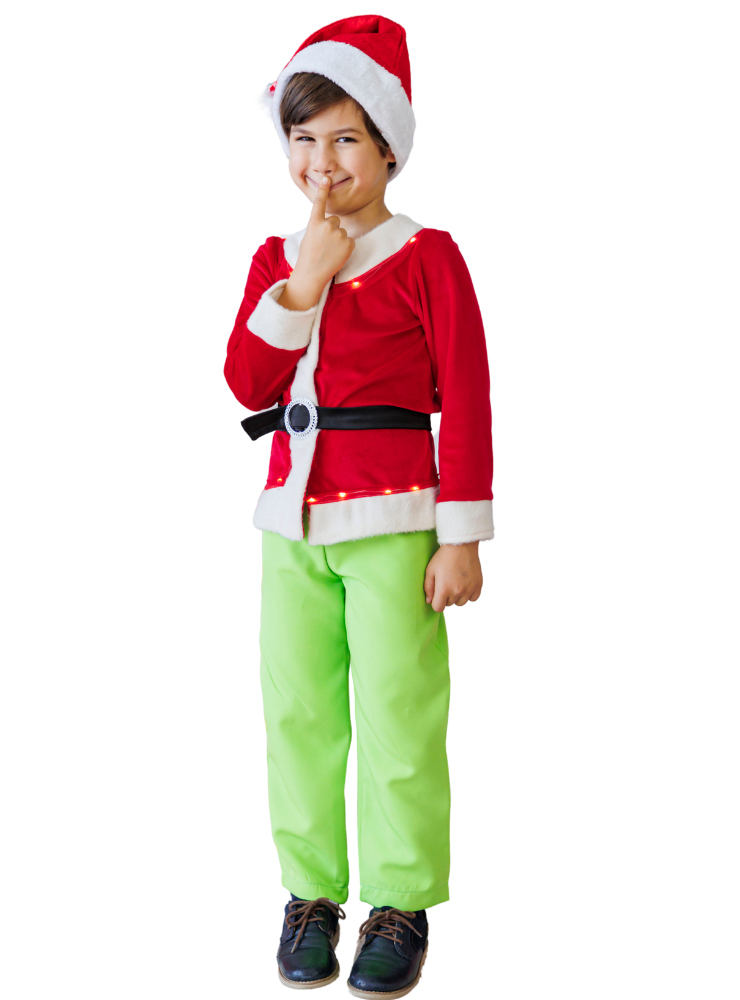 Grinch Costume with Lights, 3 Pieces