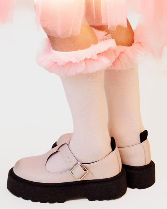 Pink Tulle Ruffle Socks