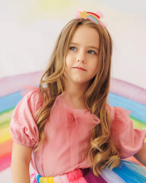 Pink Blouse with Pink Bow