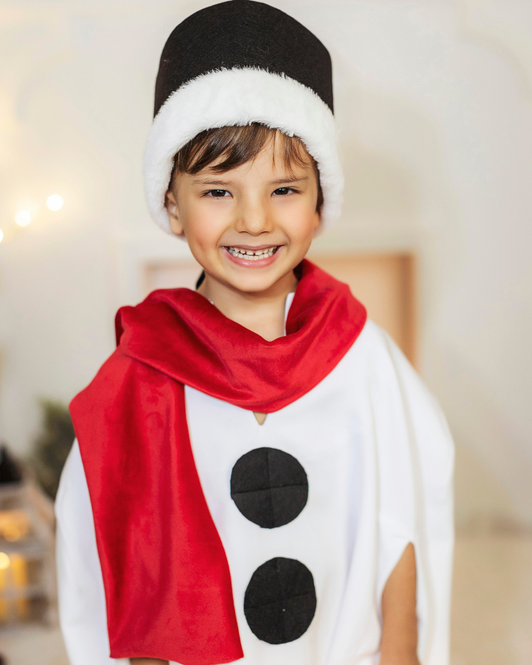 Snowman Costume with Lights, 4 Pieces, Complete