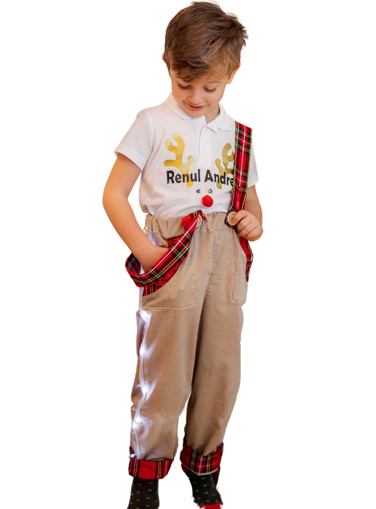 LED Trousers with Adjustable Suspenders