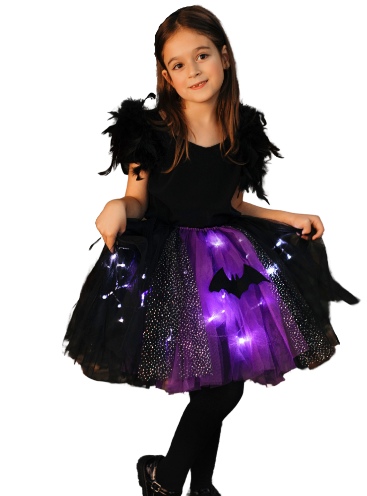 Skirt with Lights, Purple with Lilac, Black