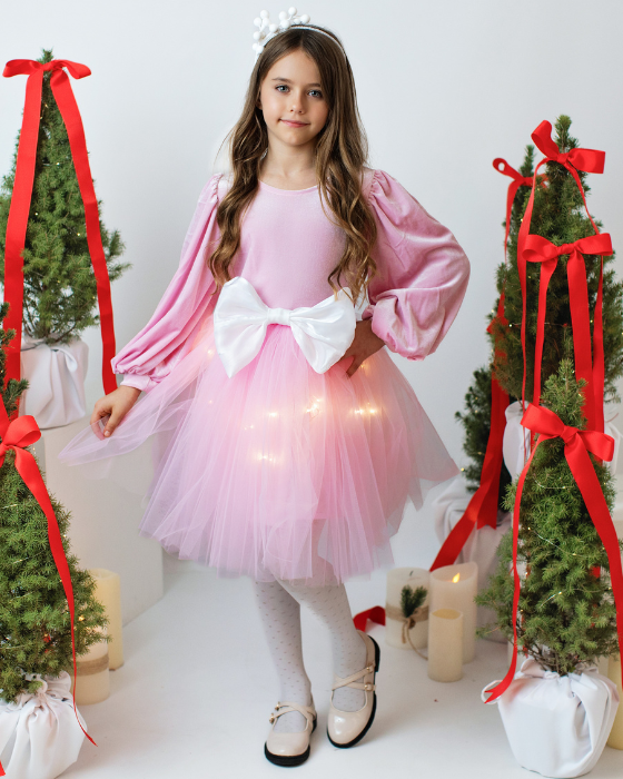 Dress with Lights and a White Bow