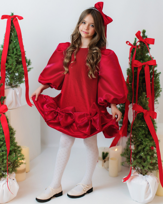 Sparkle Dress, Brown with Leaves, Fall 2025