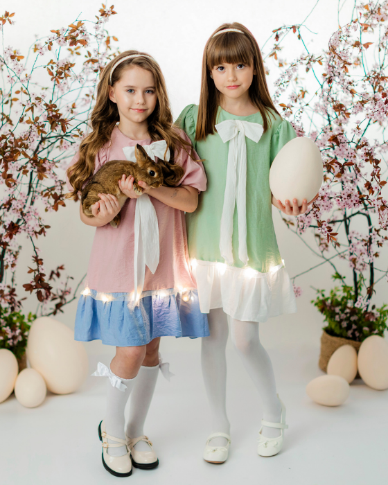 Delicate Mint Green Easter Dress for School / Kindergarten