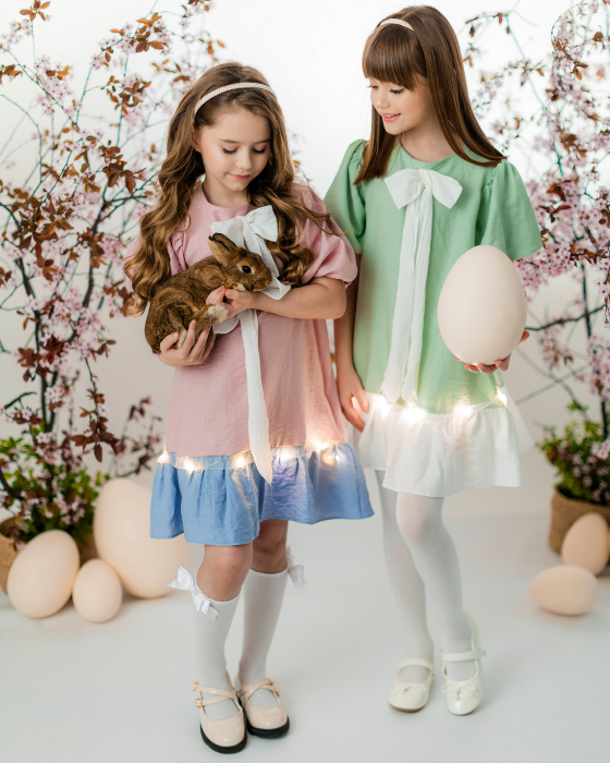 Delicate Mint Green Easter Dress for School / Kindergarten