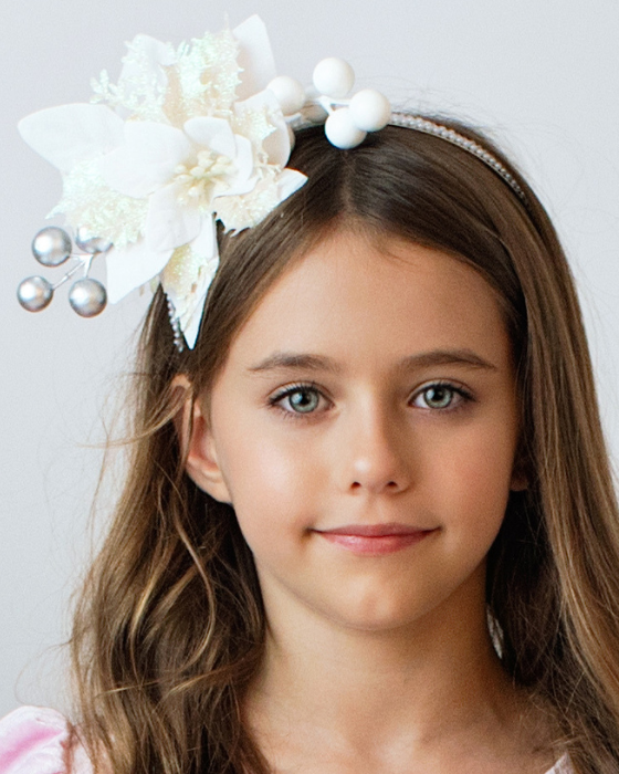 Ice White Flower Headband