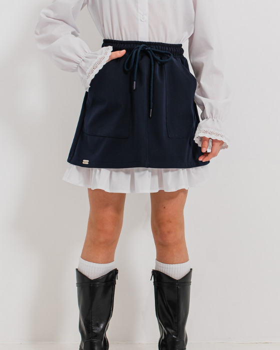 Blanche Navy Blue School Skirt