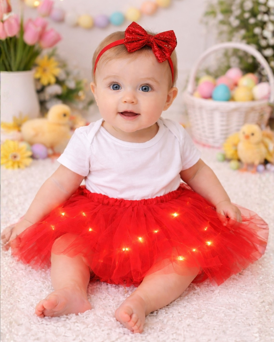 Sparkle Skirt, Poppy Red
