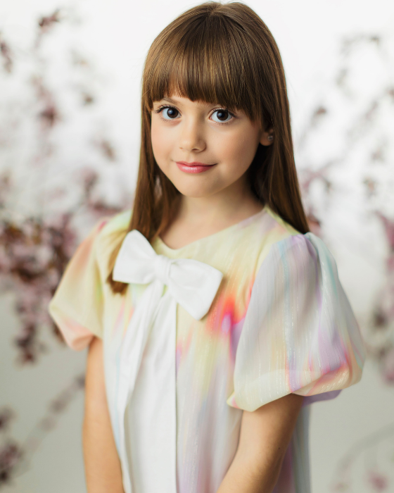 Rainbow Dress with Bow, for School / Kindergarten