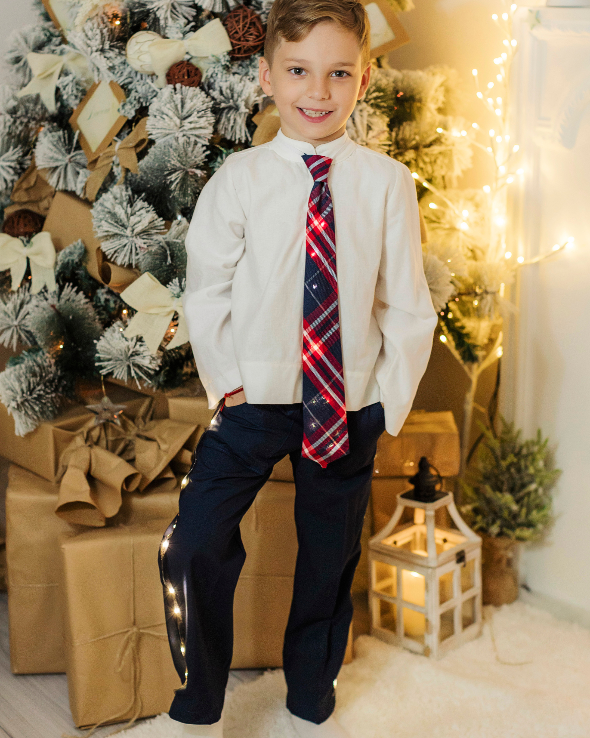 Pantaloni, de baiat, Bleumarin, De Școală, cu led detasabil