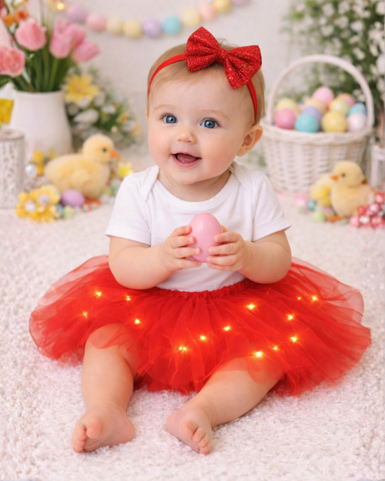Sparkle Skirt, Poppy Red