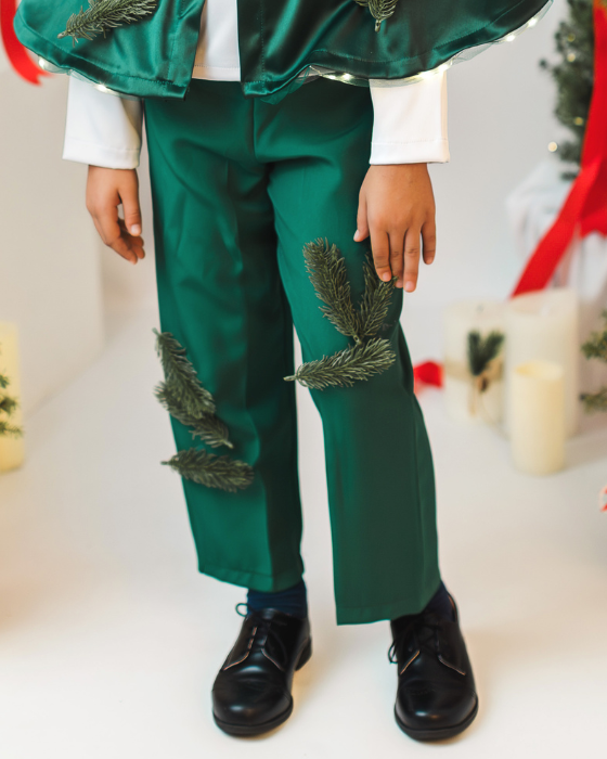 Green pants with twigs, Spring Celebration