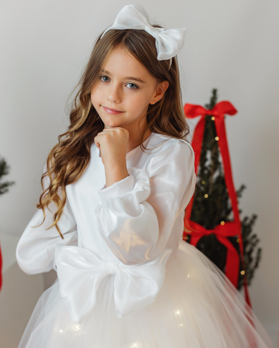 Elegant White Bow Headband