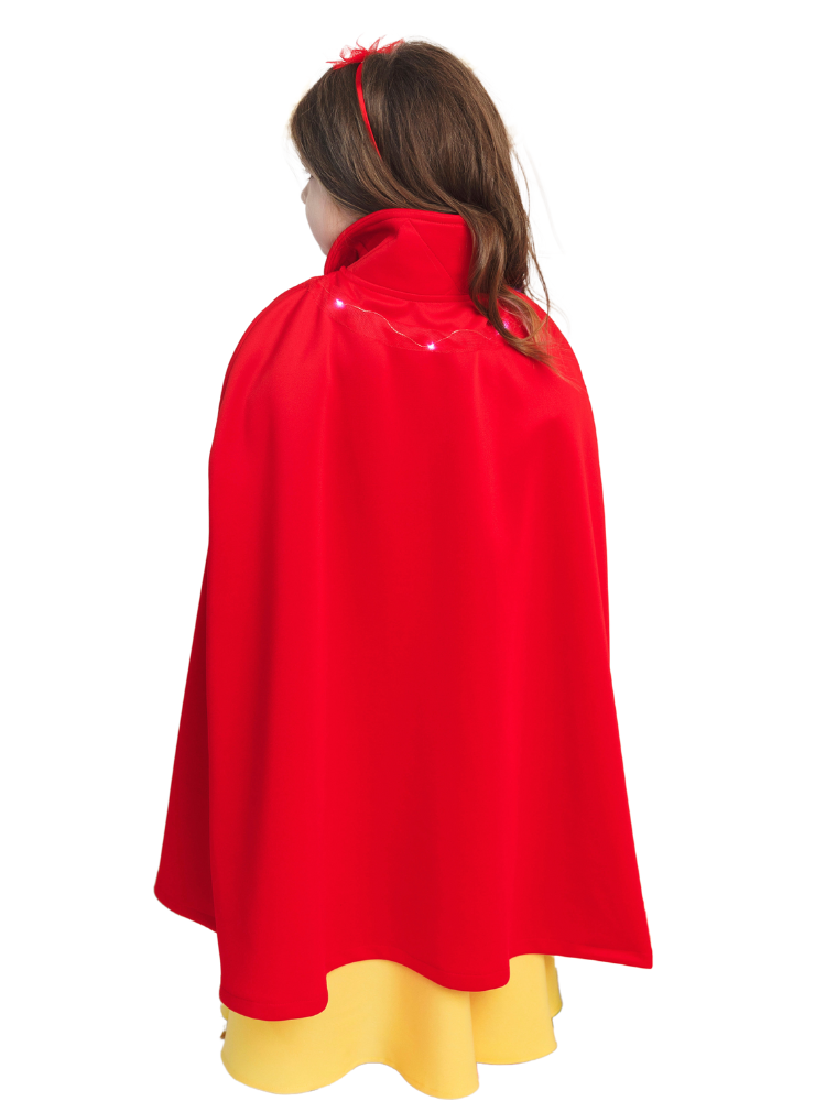 Red Festive Cape with Snow White Lights
