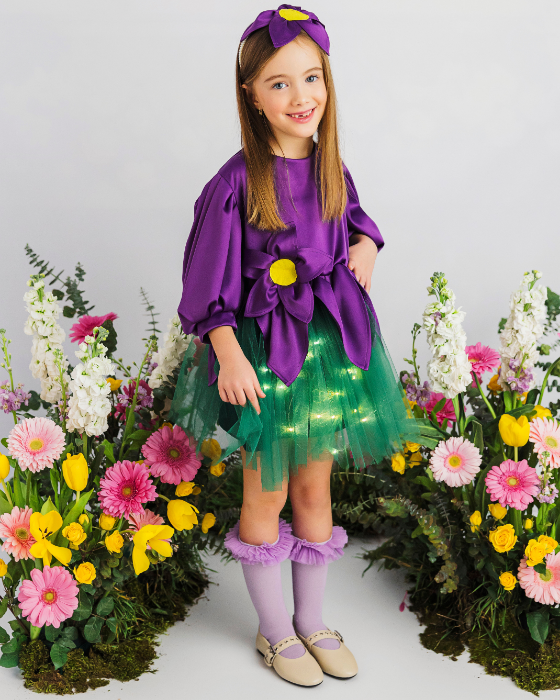 Purple Flower Dress with Lights, Spring Play