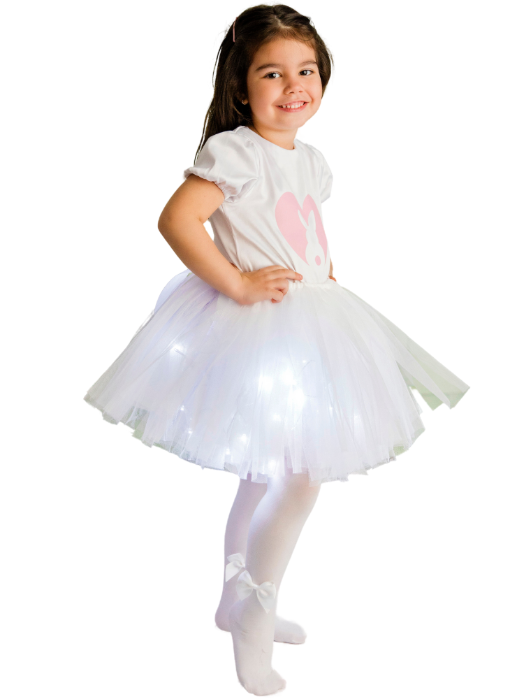 Skirt with Lights, White
