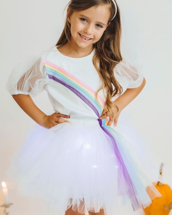 Fustița cu Luminițe Albă si Curcubeu