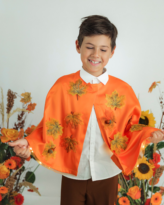 Cape with Leaves, Autumn, Celebration, orange