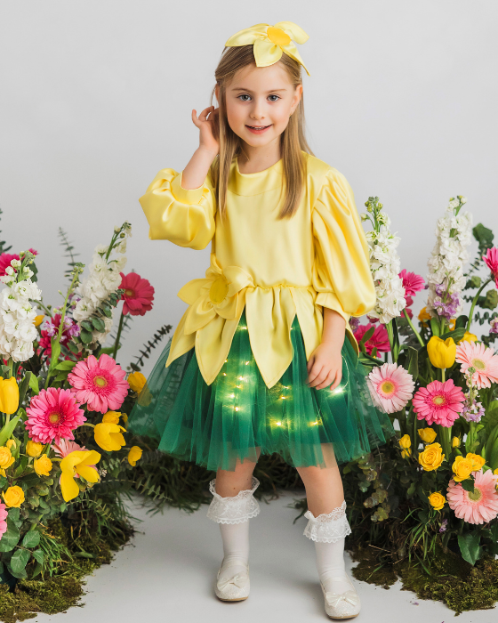 Yellow Flower Dress with Lights, Spring Play