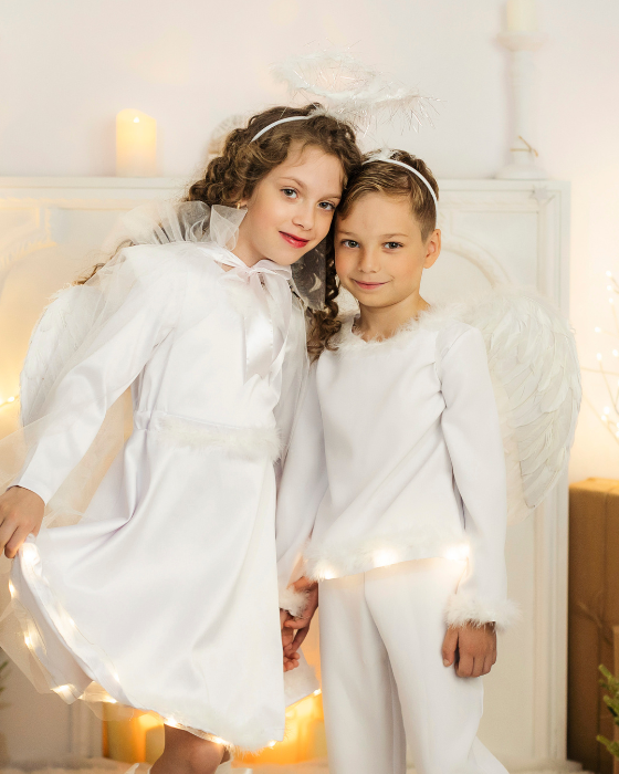 Boy's Angel Costume, 4-piece complete, with Lights
