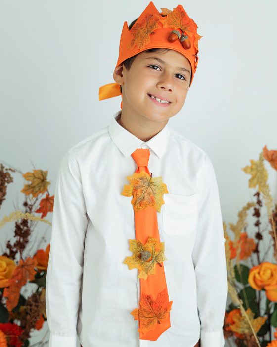 Leaf Tie, Orange, Autumn King