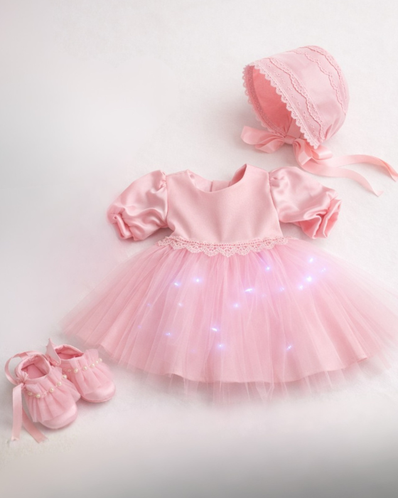 Christening Set with Lights, Pink, 3 pieces