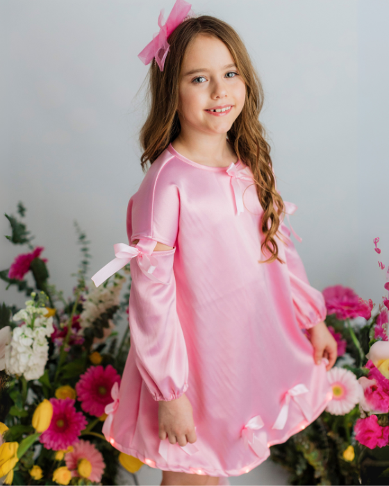Pink Dress with Lights and Bows