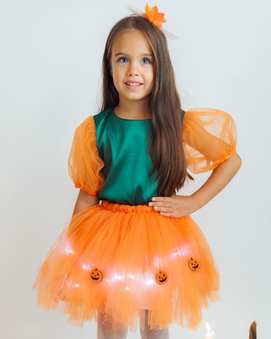 Fairy Skirt with Lights, Autumn Fairy with Pumpkins - Extra Soft Tulle