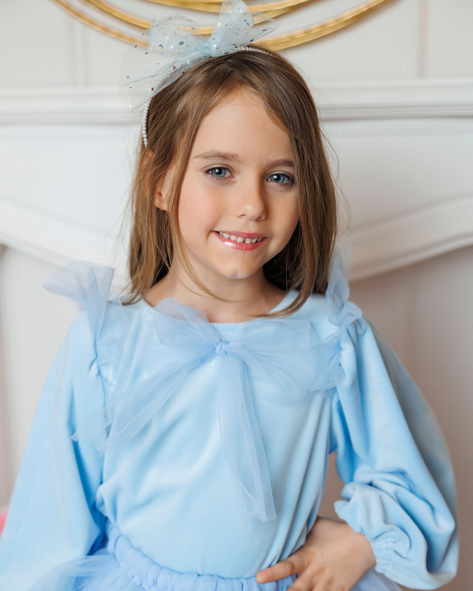 Skirt+Blouse+Headband Set, Princess Blue