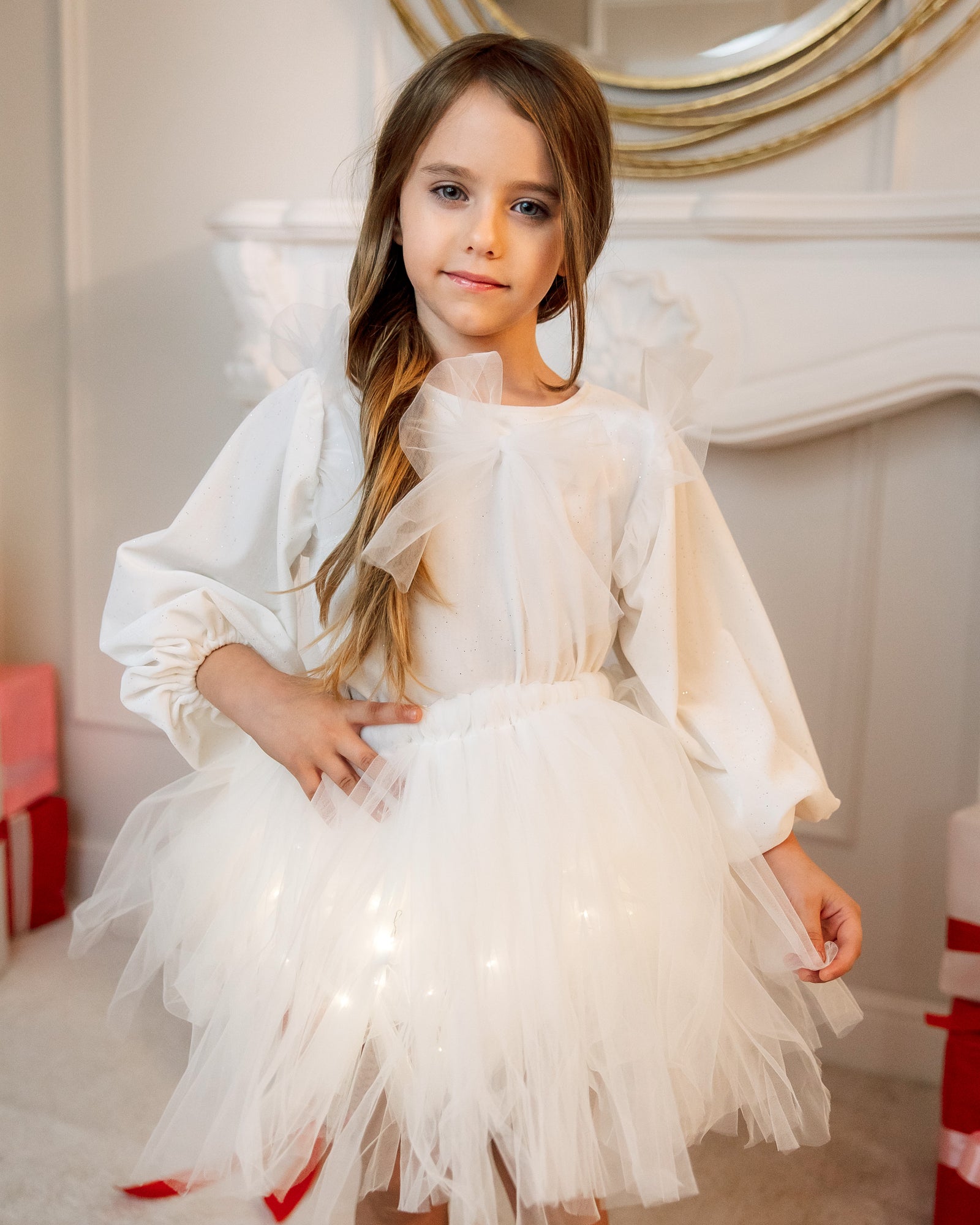 Skirt with Lights, White