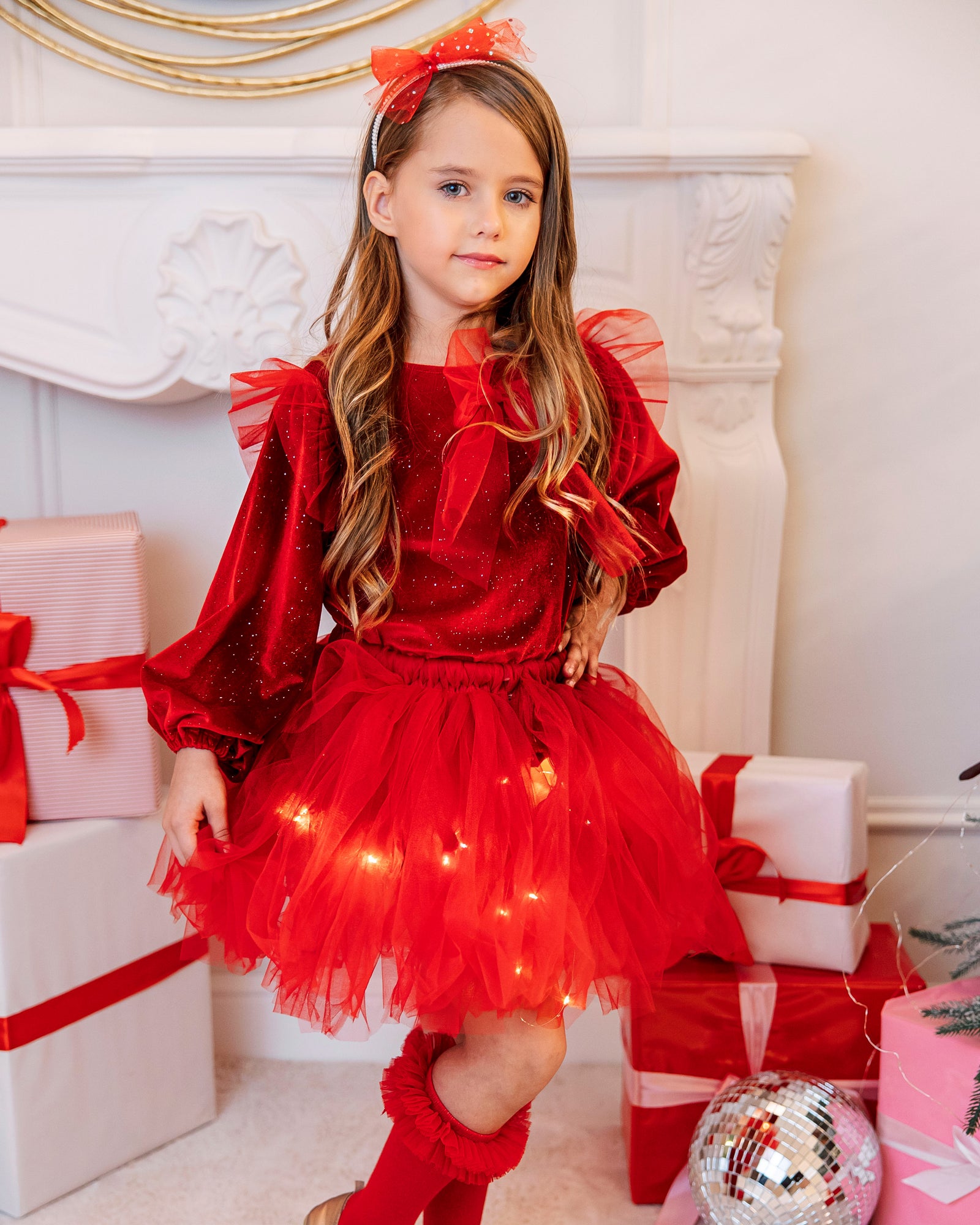 Skirt with Lights, Red