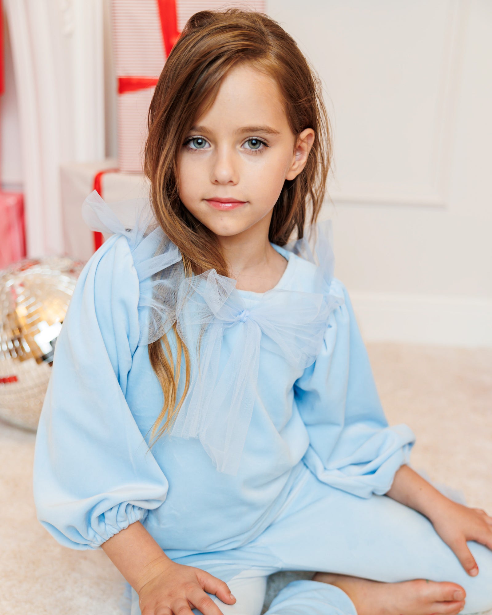 Blouse, Elsa Blue, Velvet