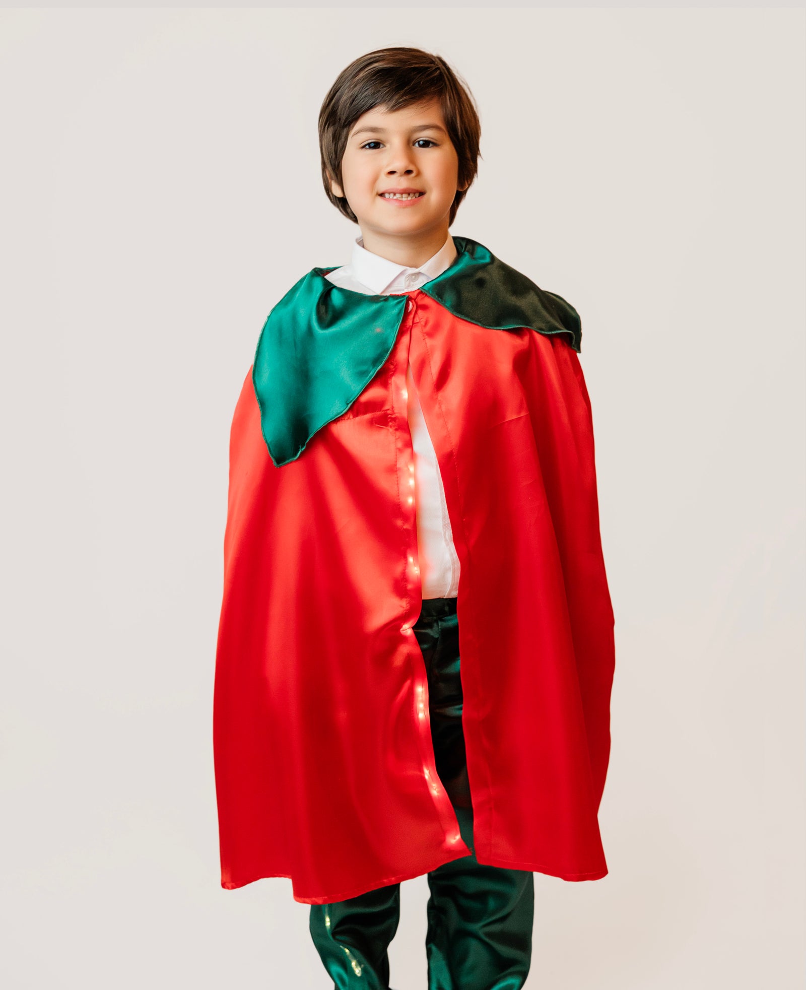 Elf Boy Christmas Cape with Lights