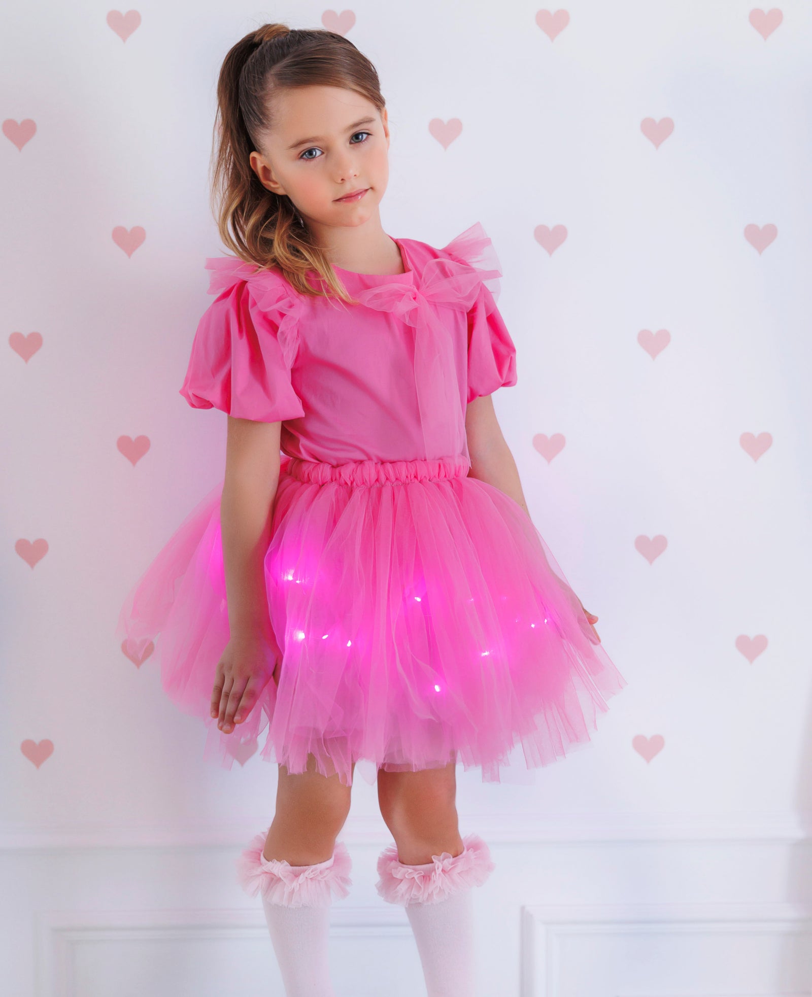 Set with Lights, Candy Pink, 2 Pieces