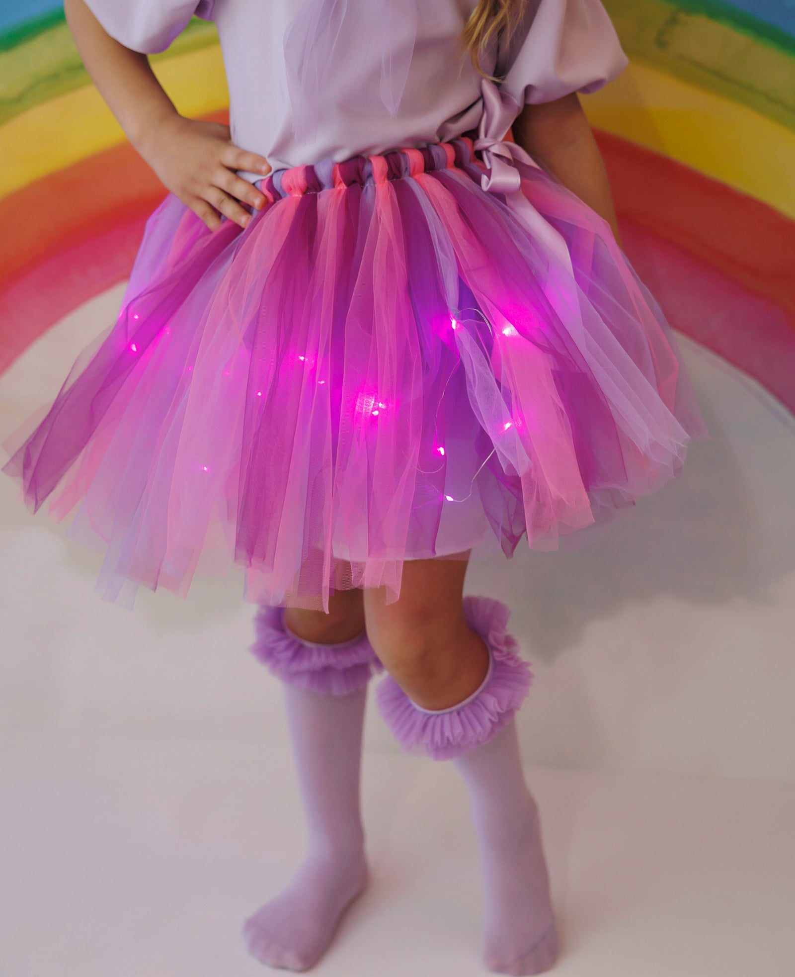 Skirt with Lights, Purple Unicorn, 3-18 months
