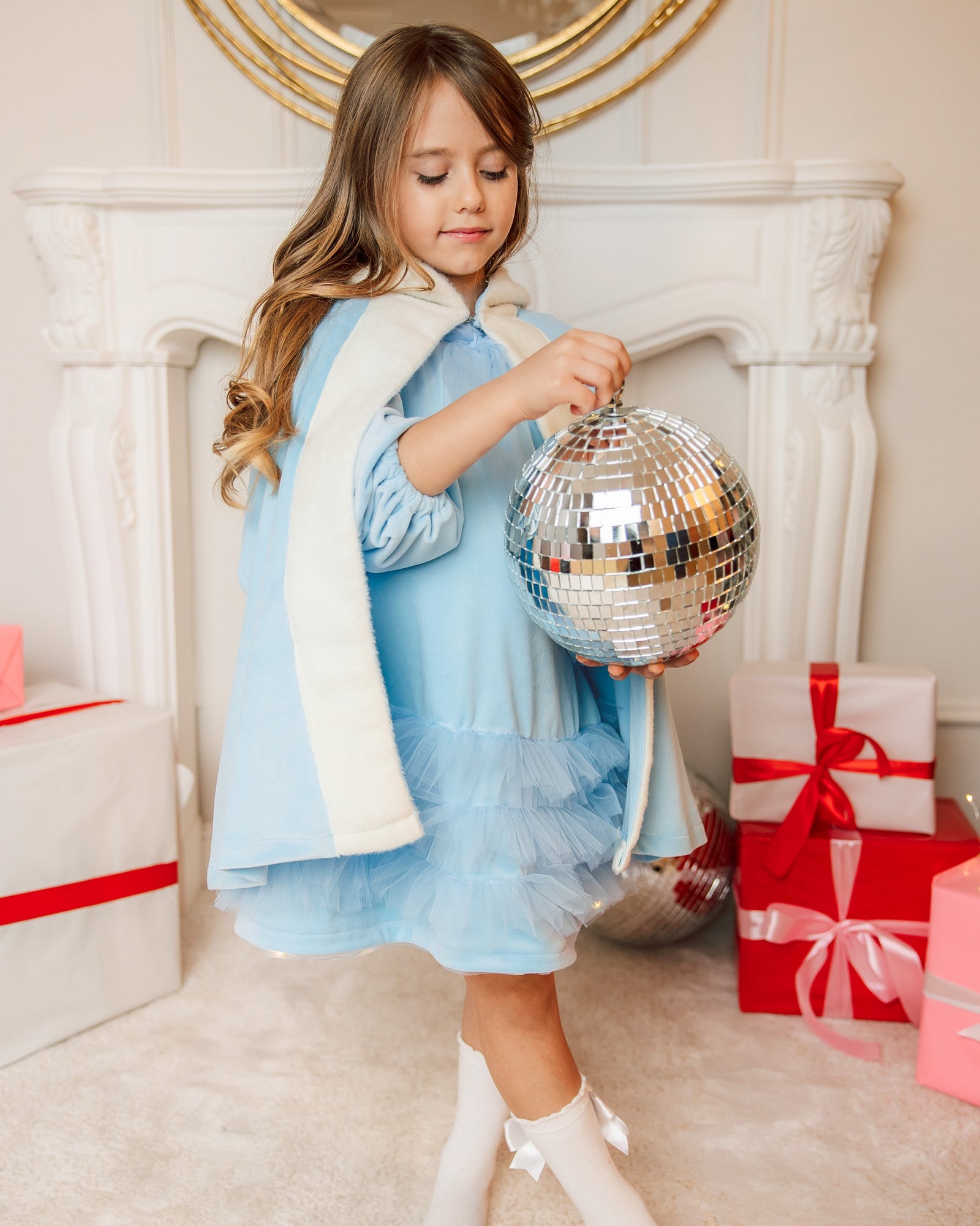 Dress and Cape Set, Blue