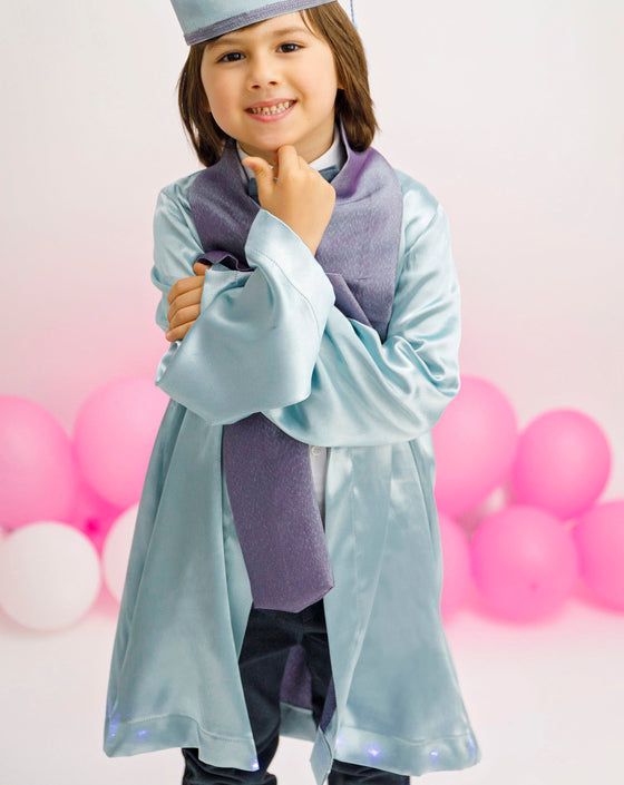 Silver Robe with Lights for Children, Kindergarten Farewell and School Graduation