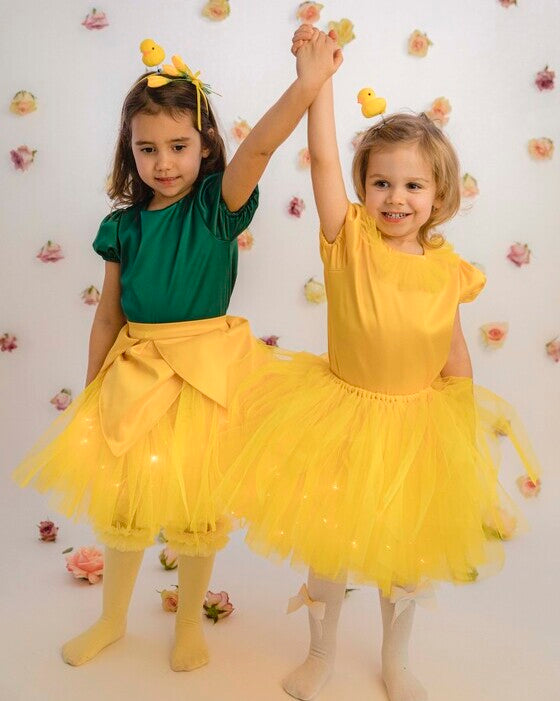 Fustița cu Luminițe, Galbenă de primăvară, Serbare, Pui, ratusca, Floare galbena, papdie, Soare