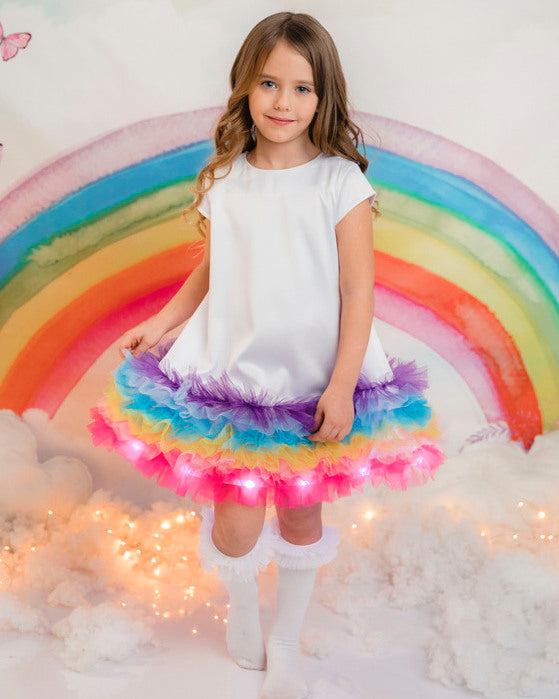 Rainbow Lights Dress, 10-12 years