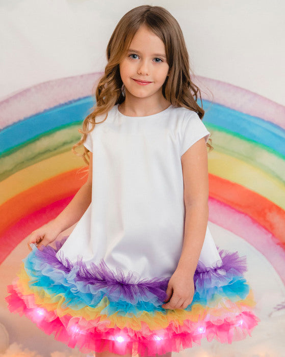 Rainbow Lights Dress, 10-12 years