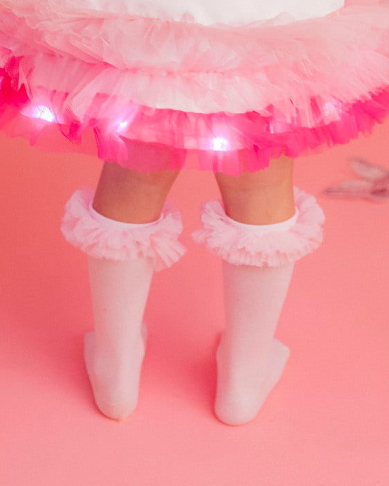 Pink Tulle Ruffle Socks