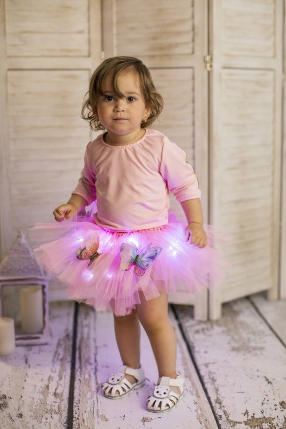 Skirt with Lights, Butterfly, for Babies, Baptism and Wedding