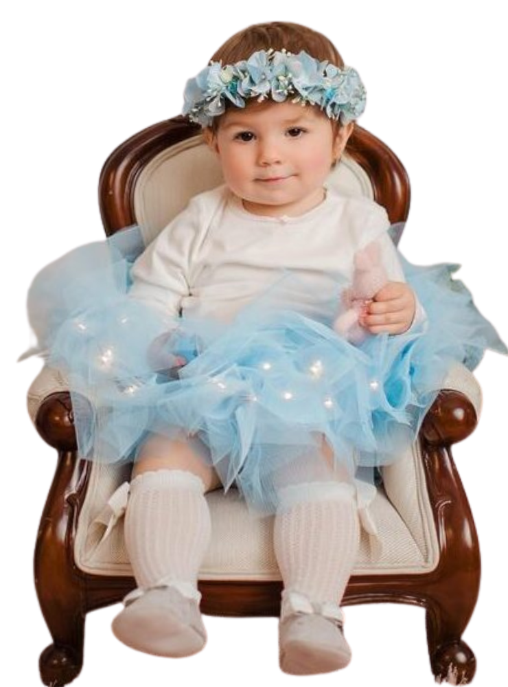 Skirt with Lights, Crystal, for Babies, Baptism and Mot