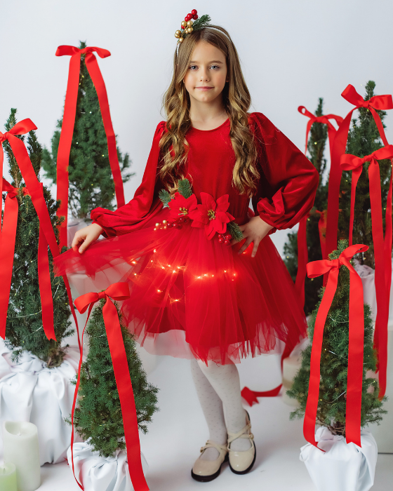 Sparkle Dress, Brown with Leaves, Fall 2025