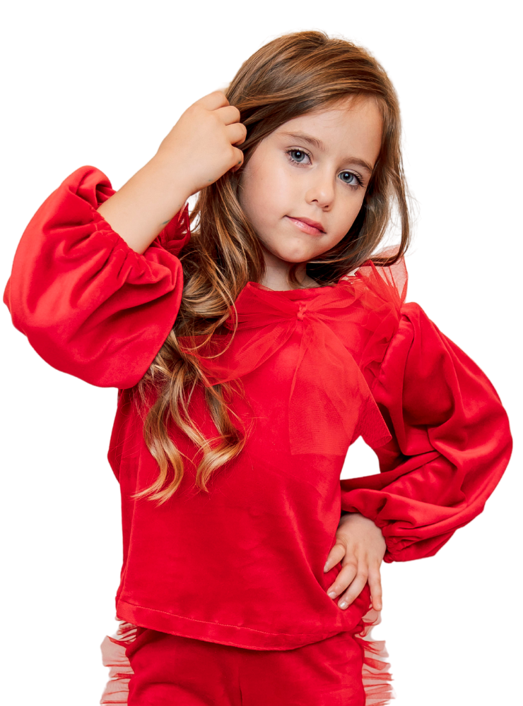 Red Velvet Blouse, 1-3 years